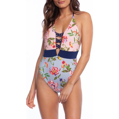 The Bikini Lab Garden Vines Plunge One-Piece Swimsuit