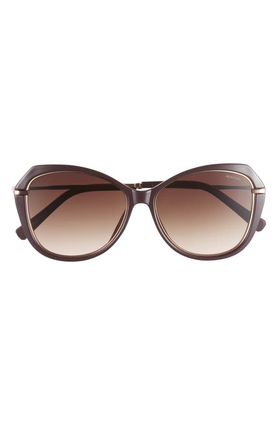 Kenneth Cole 57mm Geometric Sunglasses In Shiny Bordeaux / Bordeaux