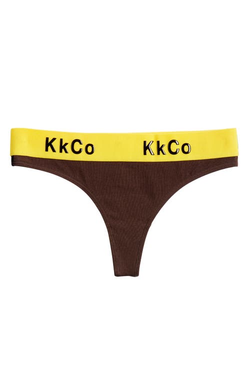 KkCo Dag Thong in Chocolate And Black