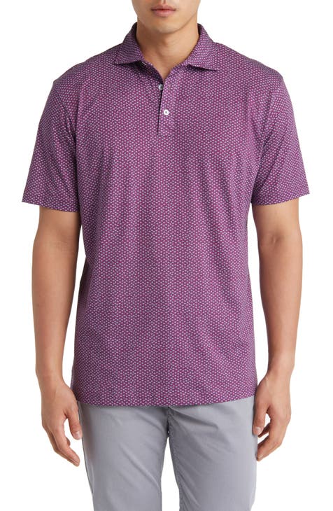 Peter Millar Polo Womens Medium Purple E4 Wicking UPF Short Sleeve Henley