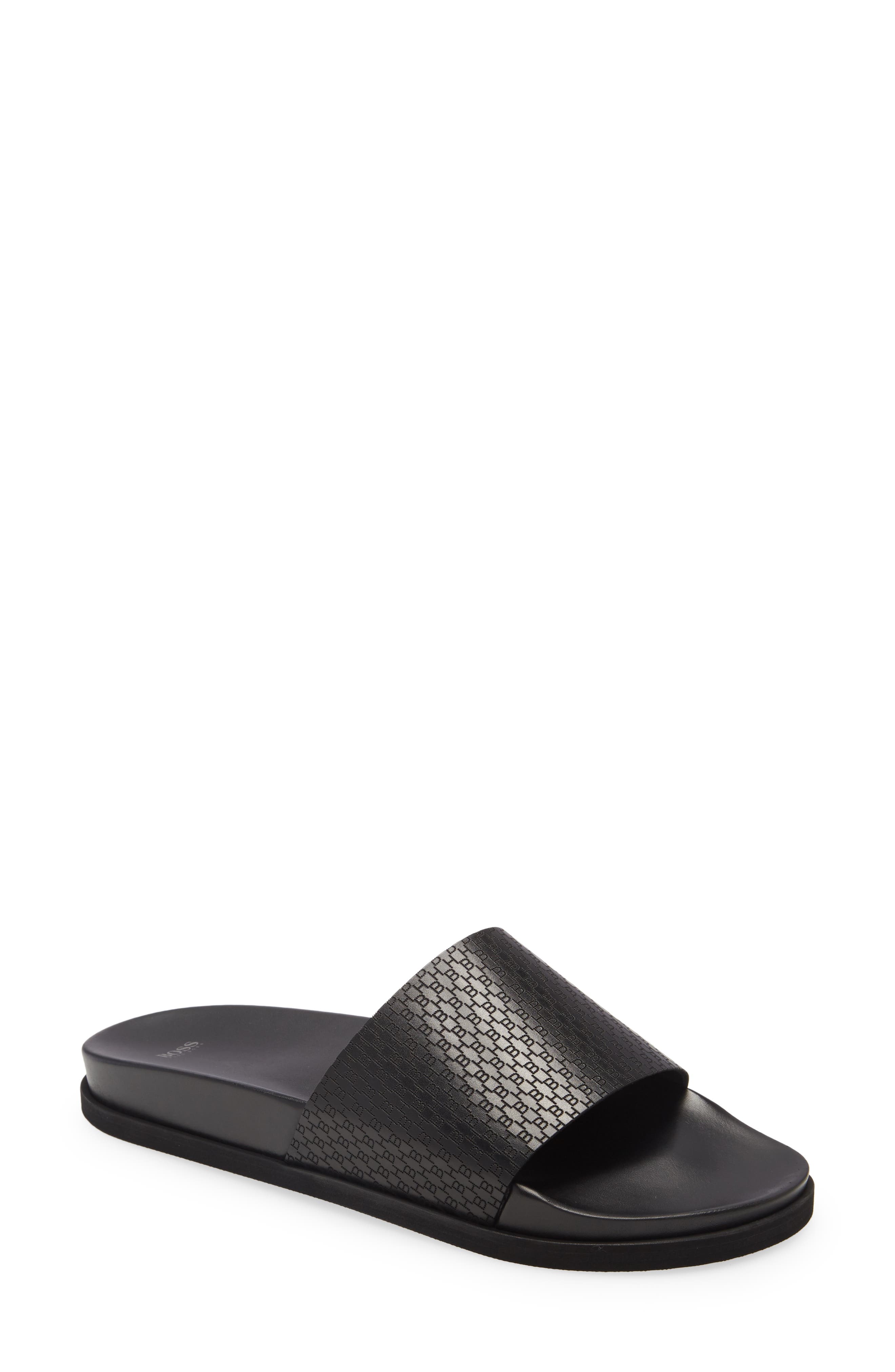 Hugo boss cliff leather slides online