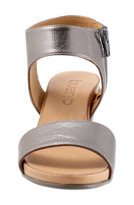 Bueno Ida Ankle Strap Wedge Sandal In Pewter Metallic