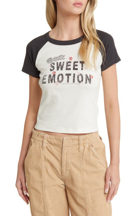 Aerosmith Sweet Emotion Colorblock Cotton Graphic T-Shirt