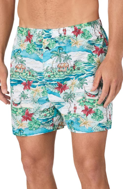 Shop Tommy Bahama Cotton Woven Pajama Boxers In Bluemulti