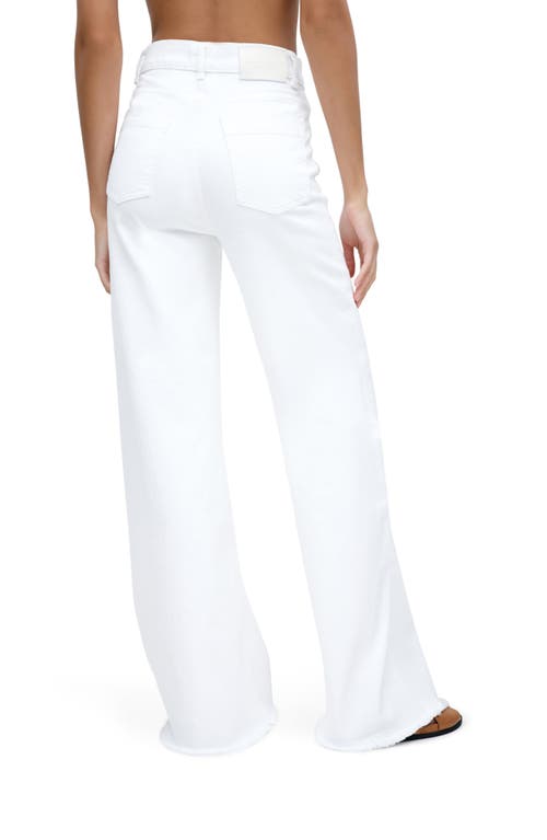 Shop Marcella Mccarren High Waist Raw Hem Wide Leg Jeans In White