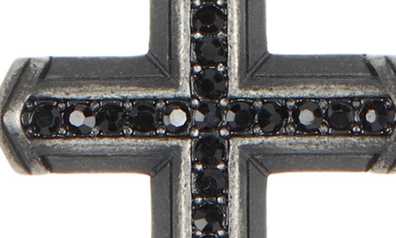 Shop American Exchange Cross Pendant Necklace & Chain Necklace Set In Gun Metal