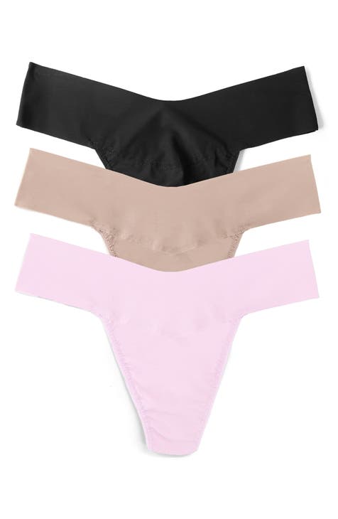 NWT Victoria's Secret Pink No Show Seamless Thong Hot Pink Dog Logo Pantie  Small