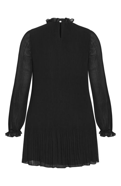 Shop City Chic Frill Collar Pleat Dress In Black