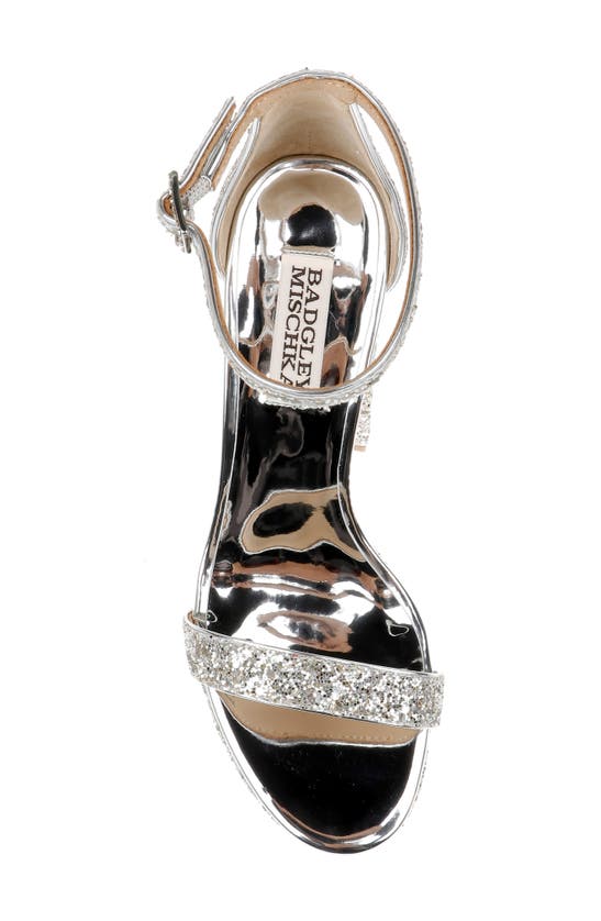 Shop Badgley Mischka Collection Party Ankle Strap Platform Sandal In Silver