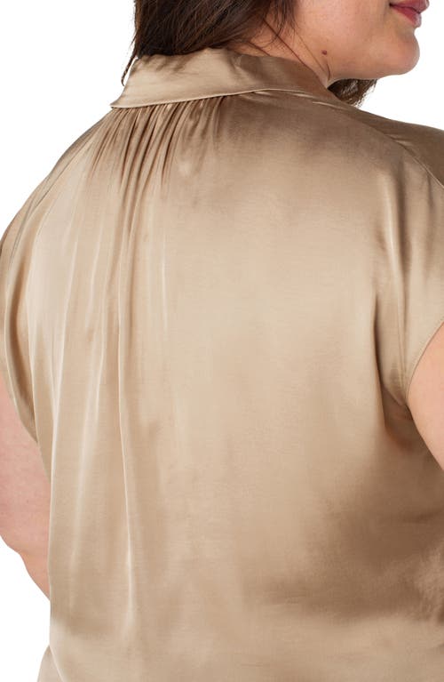 Shop Liverpool Dolman Sleeve Satin Shirt In Champagne