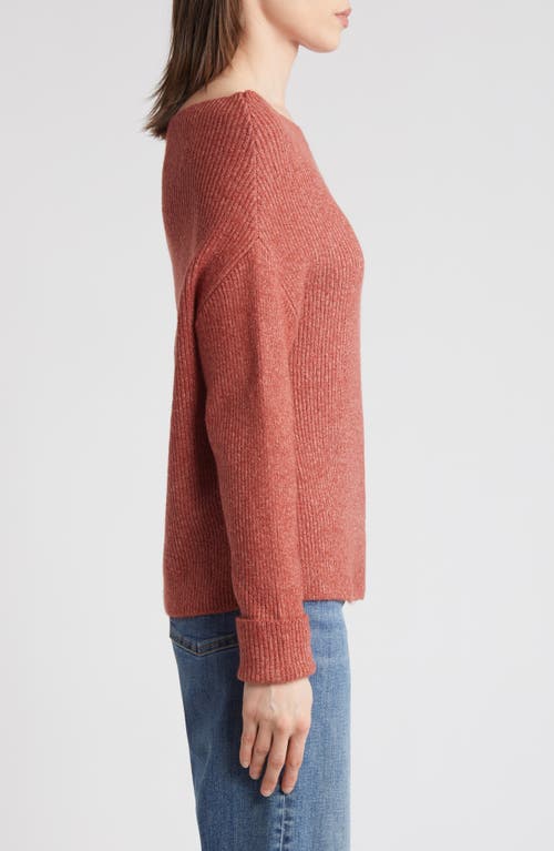 Shop Treasure & Bond One-shoulder Rib Sweater In Rust Marsala