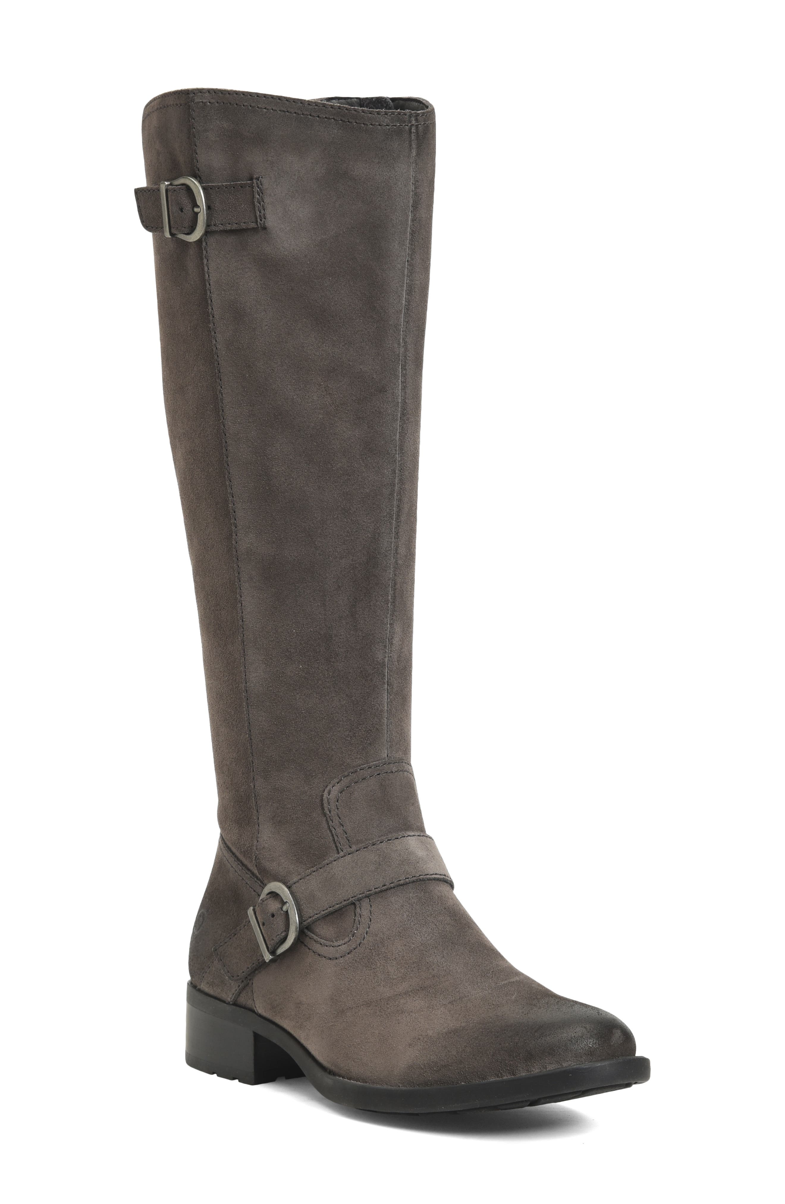 Born Børn Chesire Knee High Boot In Grey Suede | ModeSens