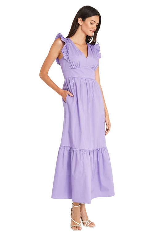Shop Maggy London V-neck Sleeveless Solid Maxi Dress In Sunlit Alium