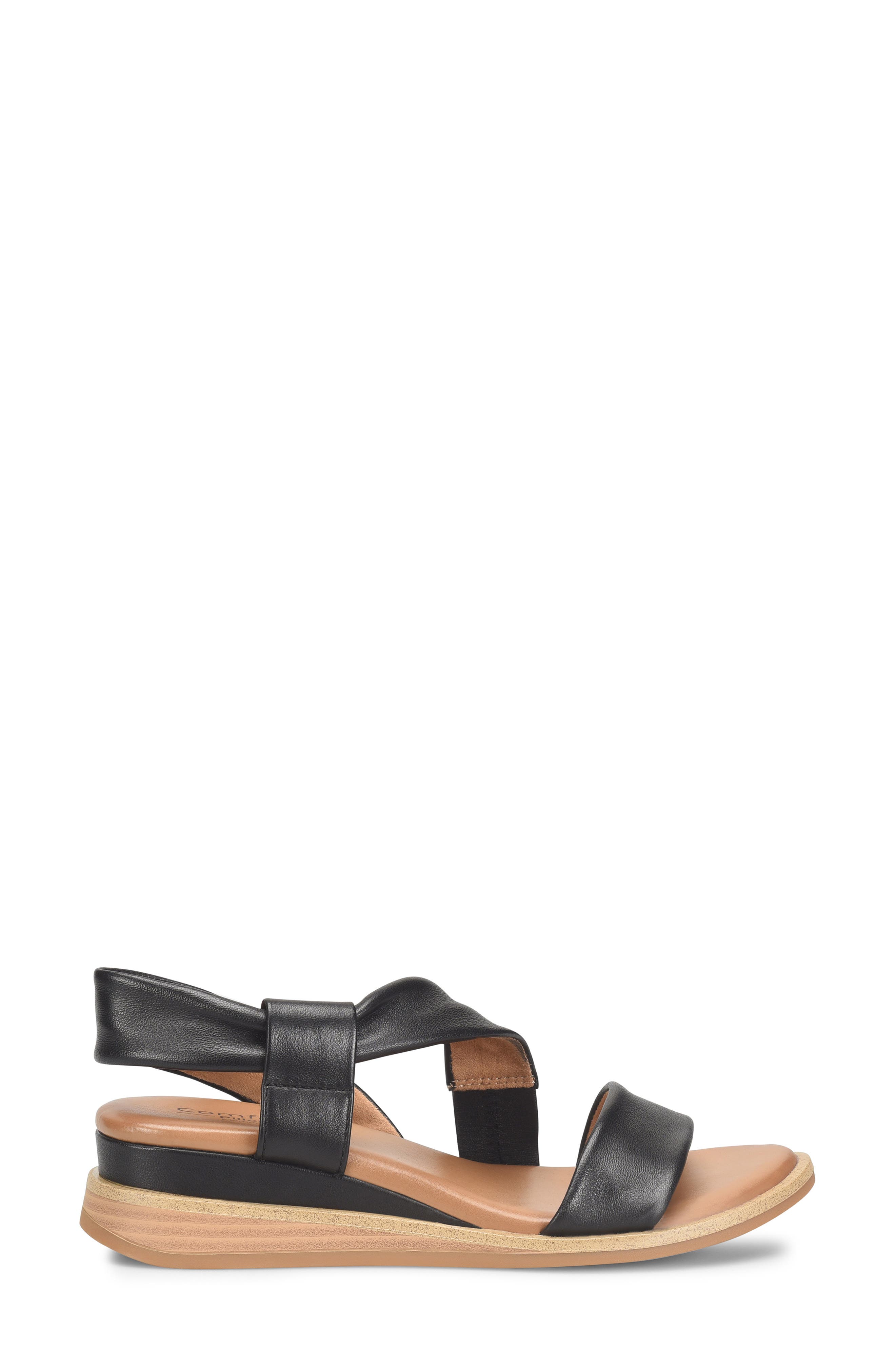 Comfortiva Womens Rina Black Leather Perforated Heel Sandals Shoes 65ea31c3f62533de6f6233df