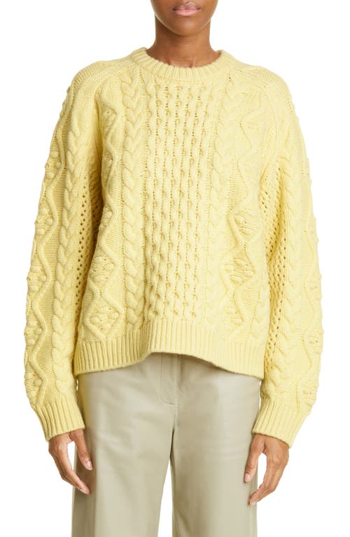 Loulou Studio Secas Cable Knit Wool & Cashmere Sweater in Yellow
