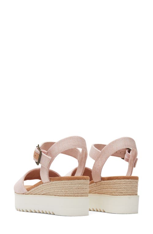 Shop Toms Diana Platform Wedge Sandal In Light/pastel Pink