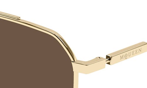 Shop Alexander Mcqueen 59mm Pilot Sunglasses In Gold