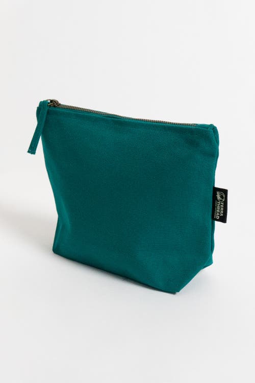 Terra Thread Organic Cotton Makeup Bag In Deep Sea Teal