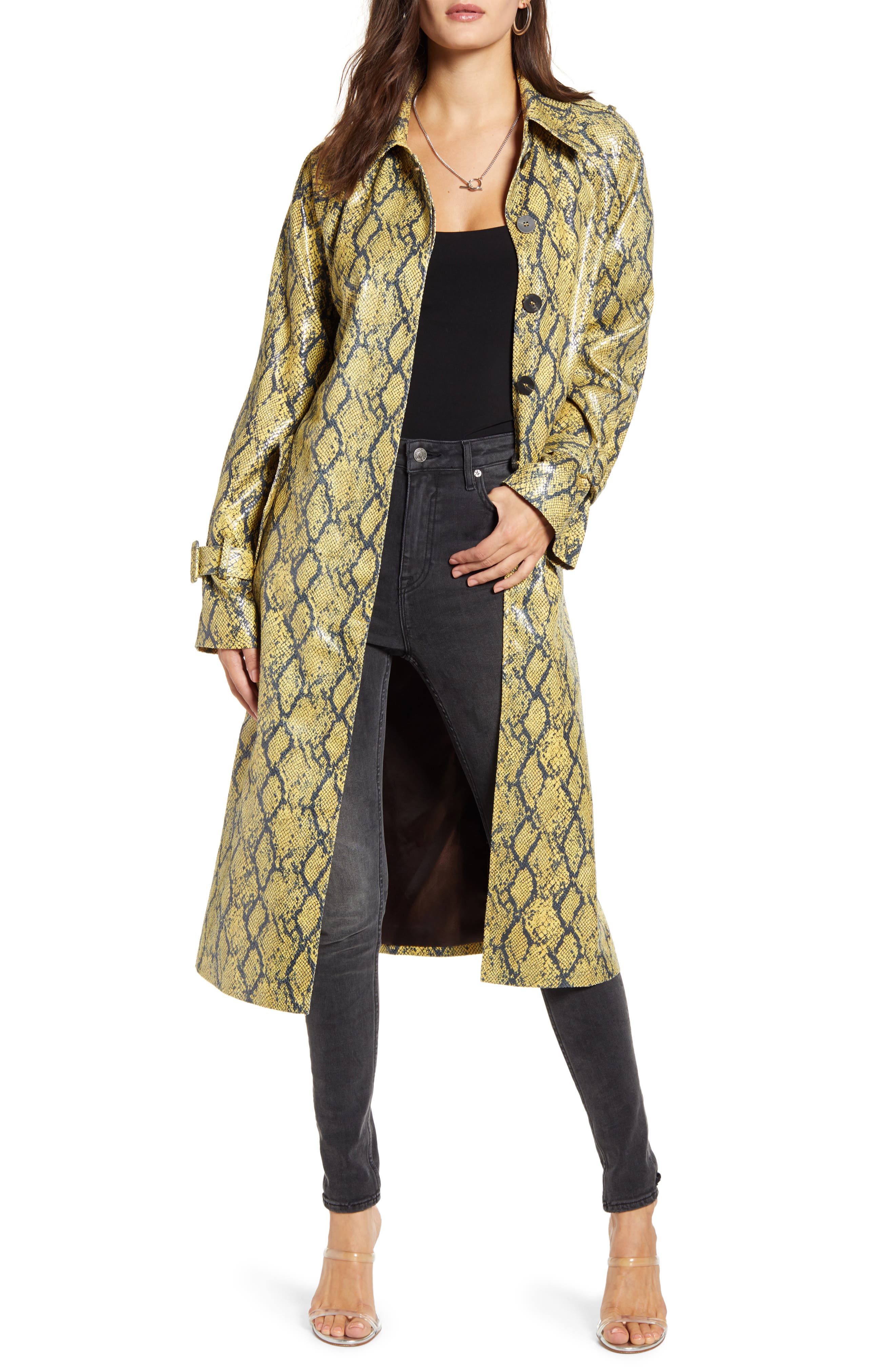 snake print duster coat