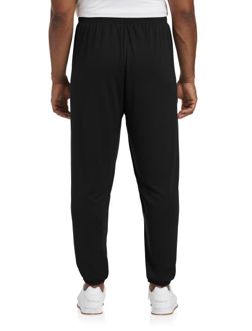 Shop Reebok Performance Jersey Elastic-hem Tech Pants In Black