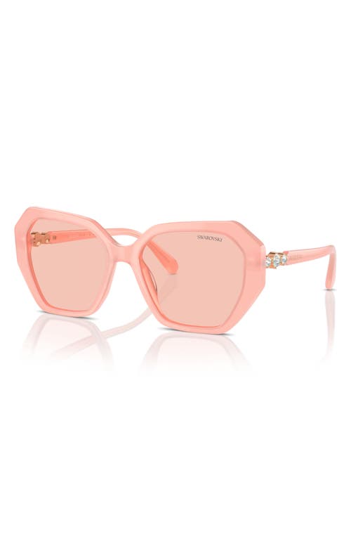 Shop Swarovski 57mm Constella Oval Sunglasses In Pink