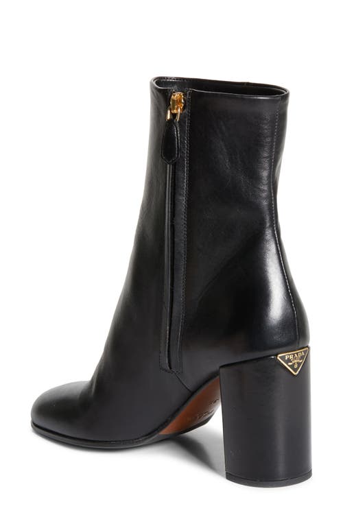 Prada 85 Leather Mid-calf Boots In Nero