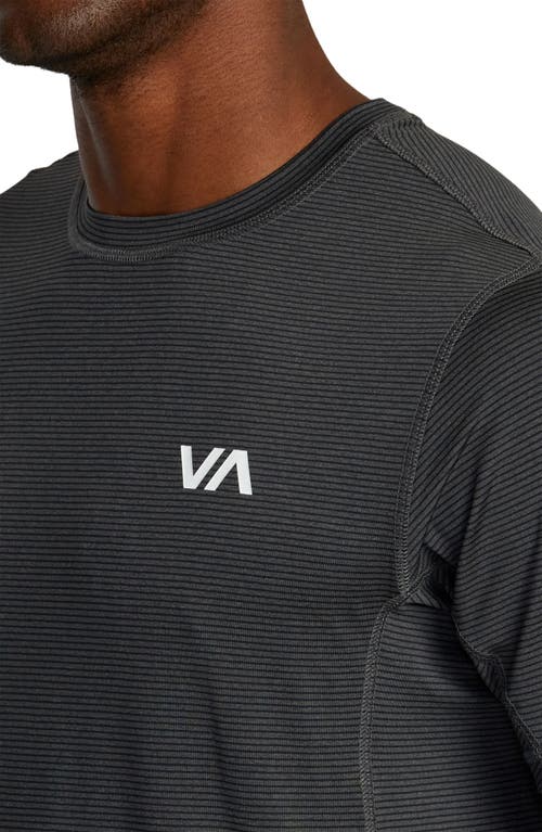 Shop Rvca Sport Vent Stripe Performance Graphic T-shirt In Black Stripe