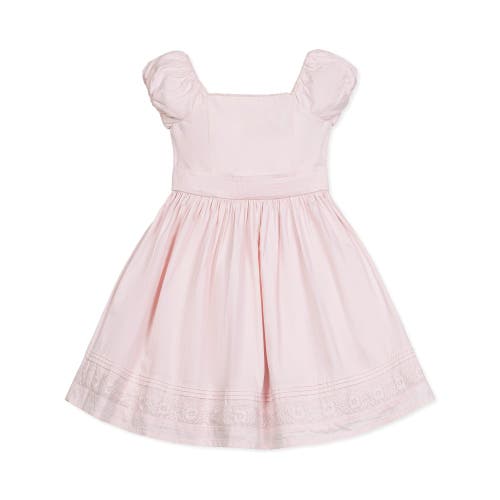 Hope & Henry Girls' Cap Sleeve Special Occasion Sateen Flower Girl Dress With Embroidered Hem, Kids In Pale Pink
