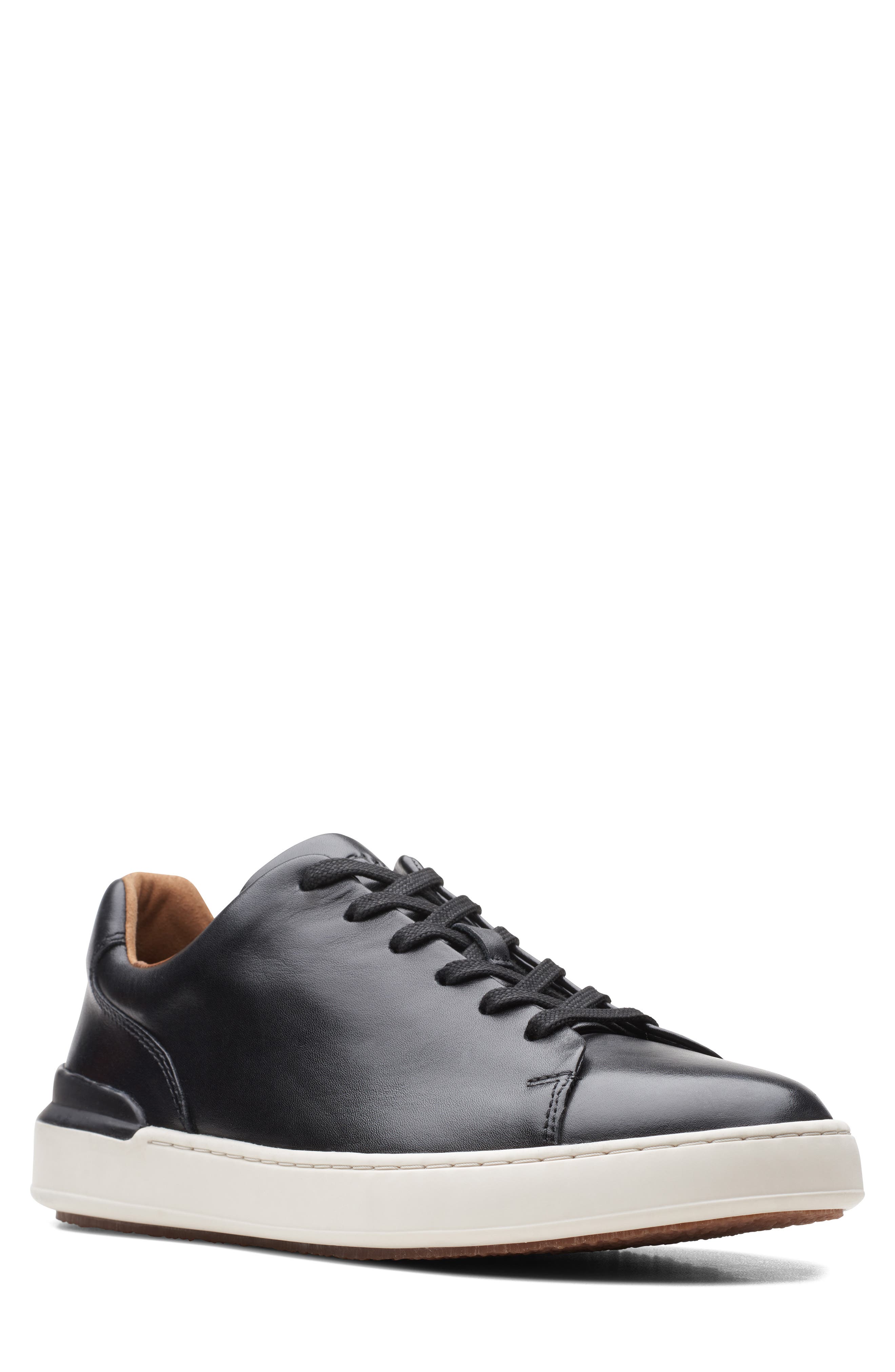 clarks men's leather sneakers