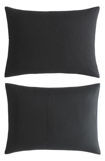 Vera Wang Waffle Piqué Duvet & Shams Set In Black