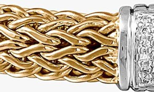John Hardy Classic Chain Diamond Reversible 2-tone Bracelet In Gold