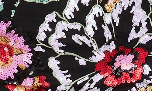 DRESS THE POPULATION DRESS THE POPULATION NICOLE FLORAL SEQUIN EMBELLISHED SHEATH COCKTAIL DRESS