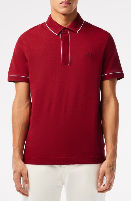 Lacoste Regular Fit Tipped Piqué Polo In Ixx Ora