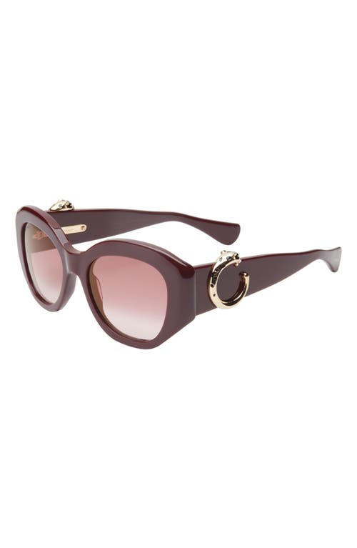 Shop Cartier 53mm Gradient Butterfly Sunglasses In Burgundy