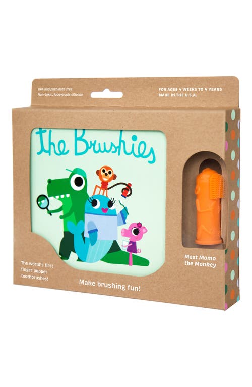 Babiators Momo The Monkey Book & Finger Puppet Toothbrush In Green