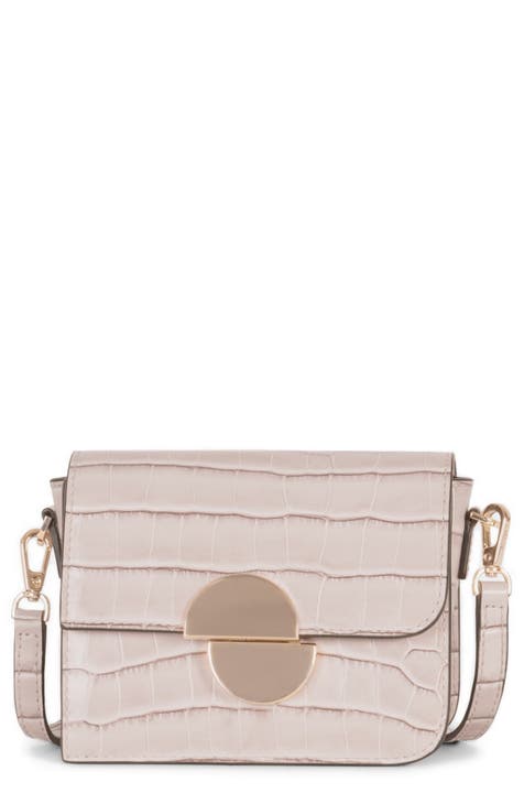 Orbit Croc Embossed Leather Crossbody Bag