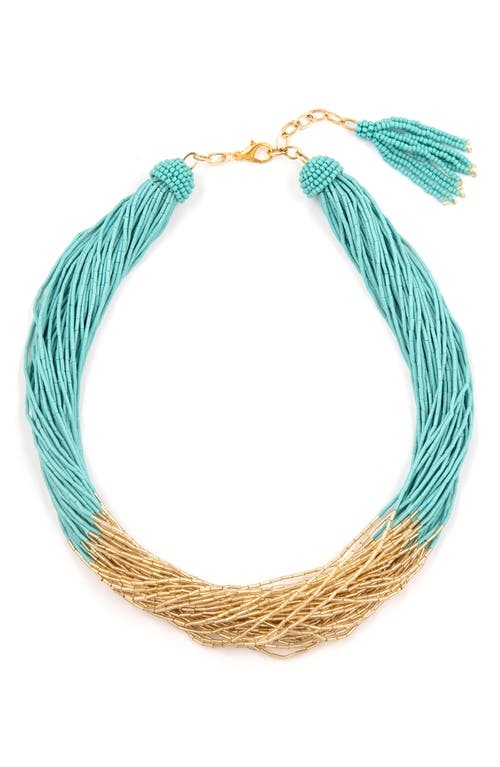 Loretta Beaded Layered Necklace in Turquoise
