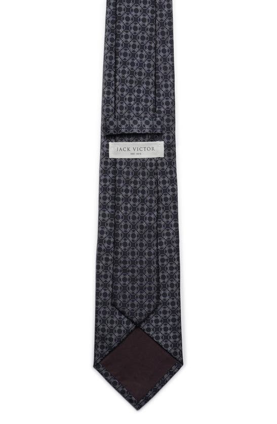 Shop Jack Victor Prospect Chain Link Print Silk Tie In Navy