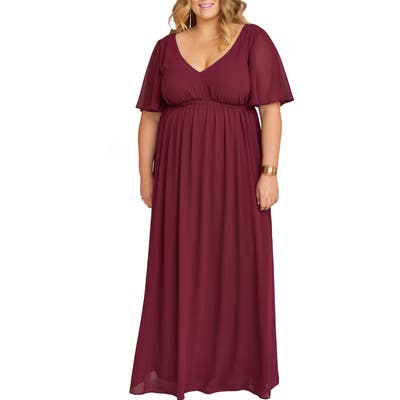 Plus Size Show Me Your Mumu Emily Evening Dress, Burgundy