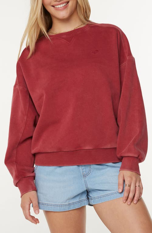 Shop Roxy Oasis Haze Sweatshirt In Rumba Red