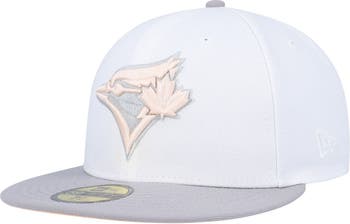New Era White/Gray Toronto Blue Jays 40th Anniversary Side Patch Peach Undervisor 59FIFTY Fitted Hat