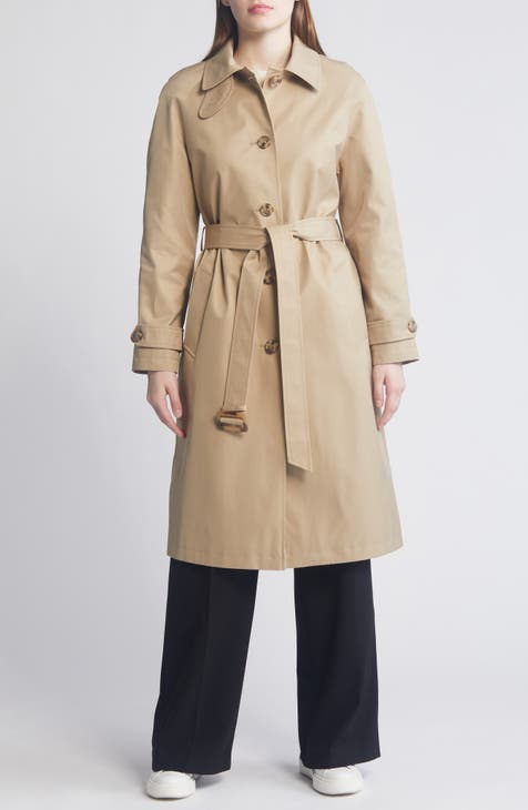 Water Resistant Belted Single Breasted Trench Coat