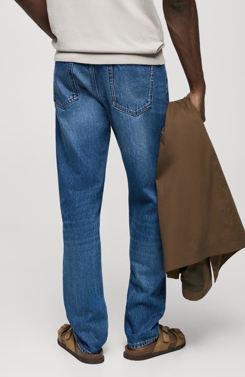 Shop Mango Bob Straight Leg Jeans In Dark Blue