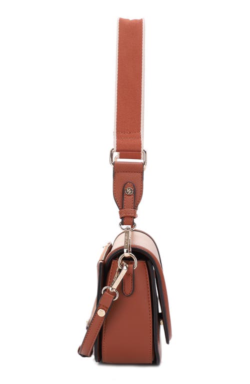 Shop Mali + Lili Kiana Recycled Vegan Leather Crossbody Bag In Cognac