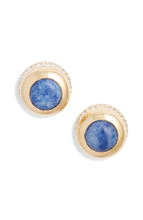 Anna Beck Dumortierite Stud Earrings in Gold 