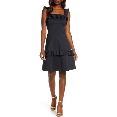 Lilly Pulitzer Astoria Ruffle Fit & Flare Dress, Black