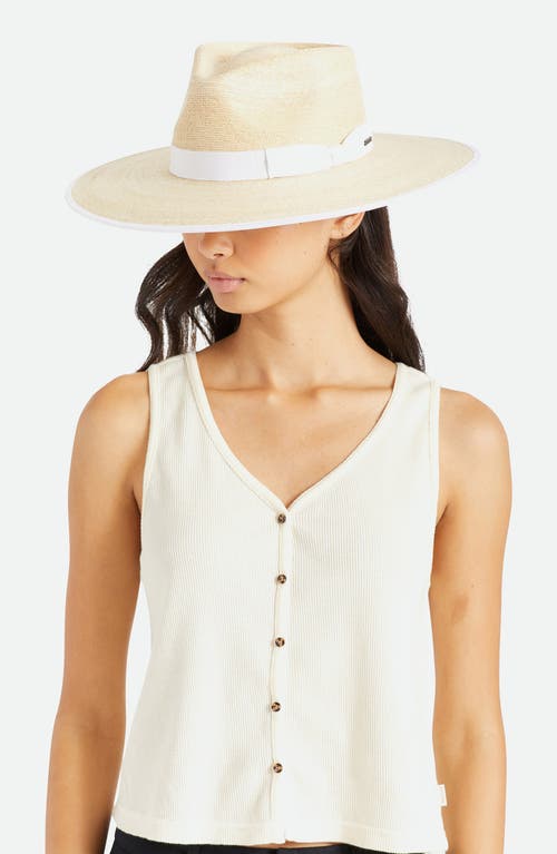 Brixton Jo Straw Rancher Hat In Natural/off White