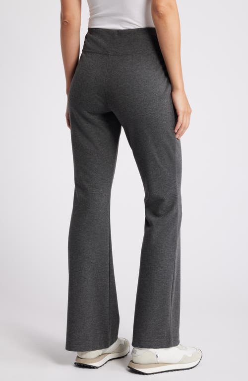 Hue Ponte Knit Flare Leggings In Grey Heather