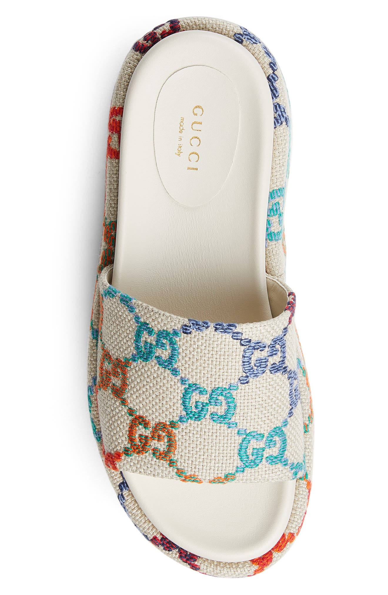 multicolor platform sandals gucci