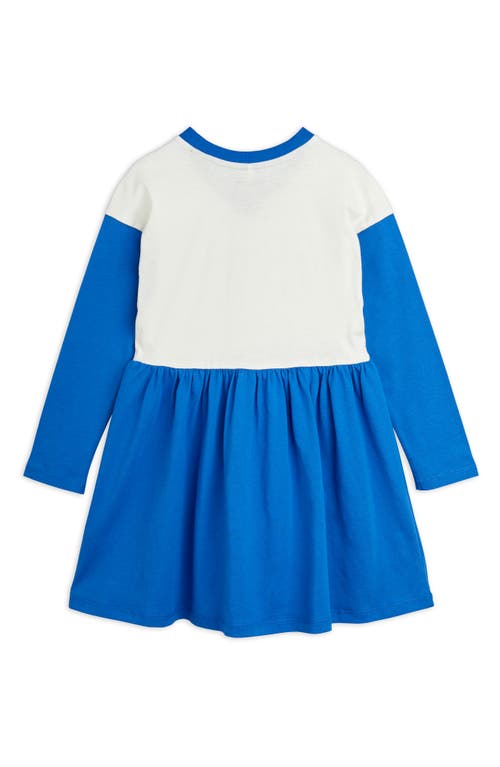 Shop Mini Rodini Kids' Long Sleeve Organic Cotton Tennis Dress In Blue/white